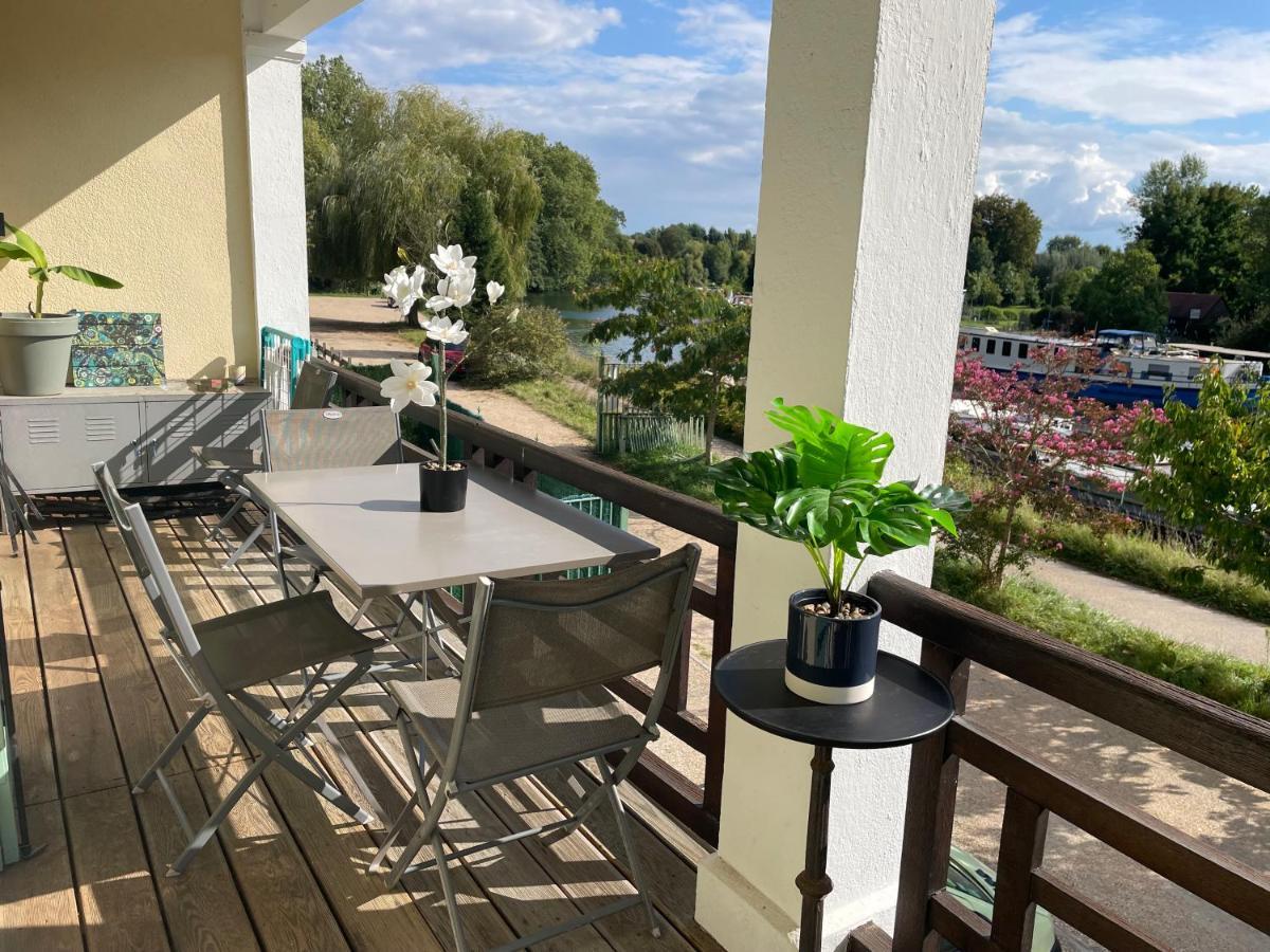 T3-Balcon Plein Sud-Acces Direct Au Bord Du Loing Daire Moret-sur-Loing Dış mekan fotoğraf