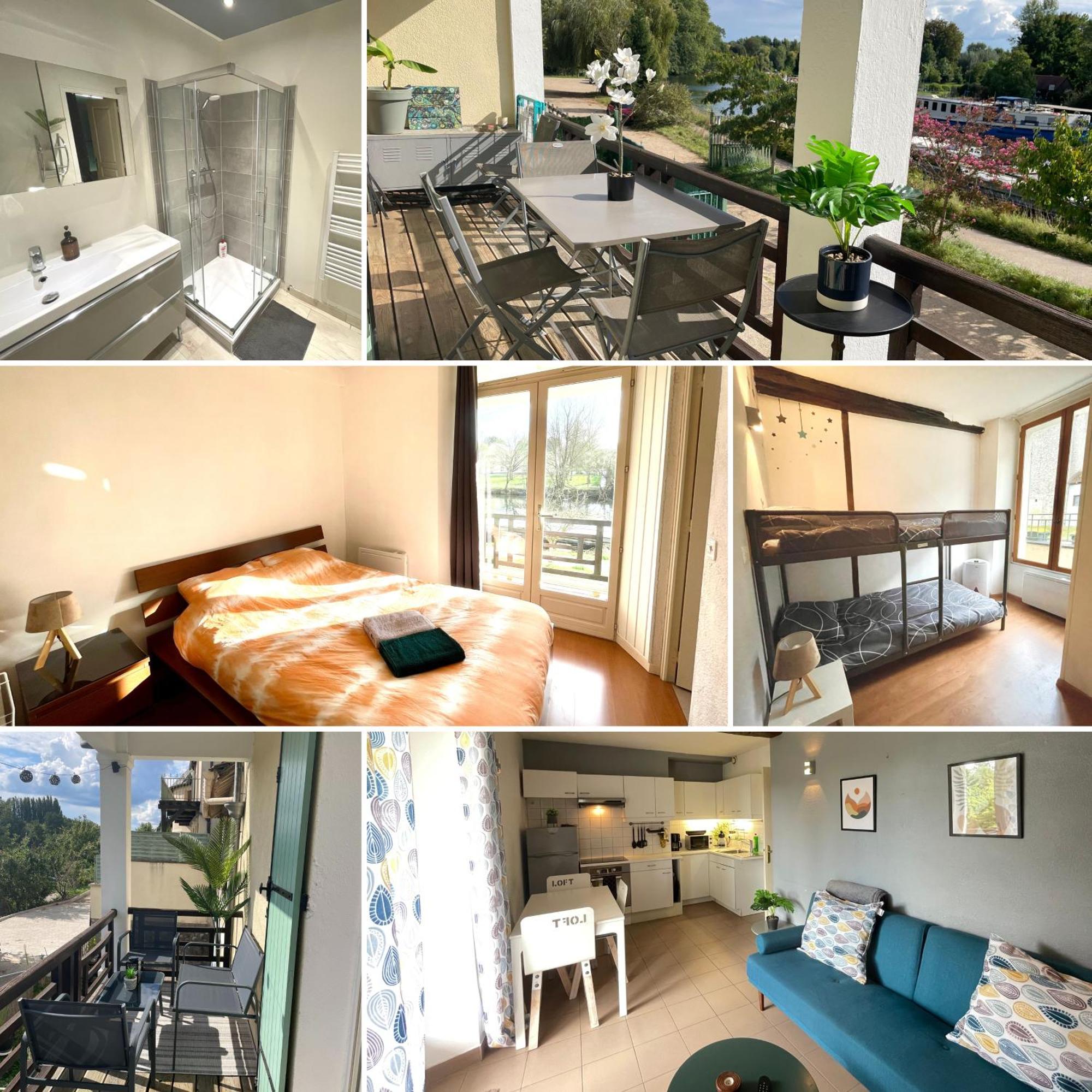 T3-Balcon Plein Sud-Acces Direct Au Bord Du Loing Daire Moret-sur-Loing Dış mekan fotoğraf